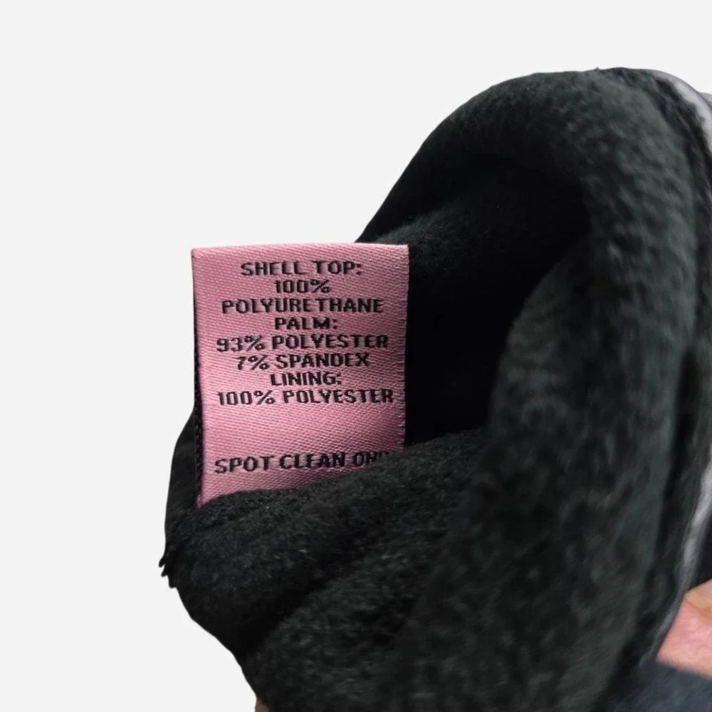 Juicy Couture Womens Black Monogram Crown Heart Faux Leather‎ Gloves One Size